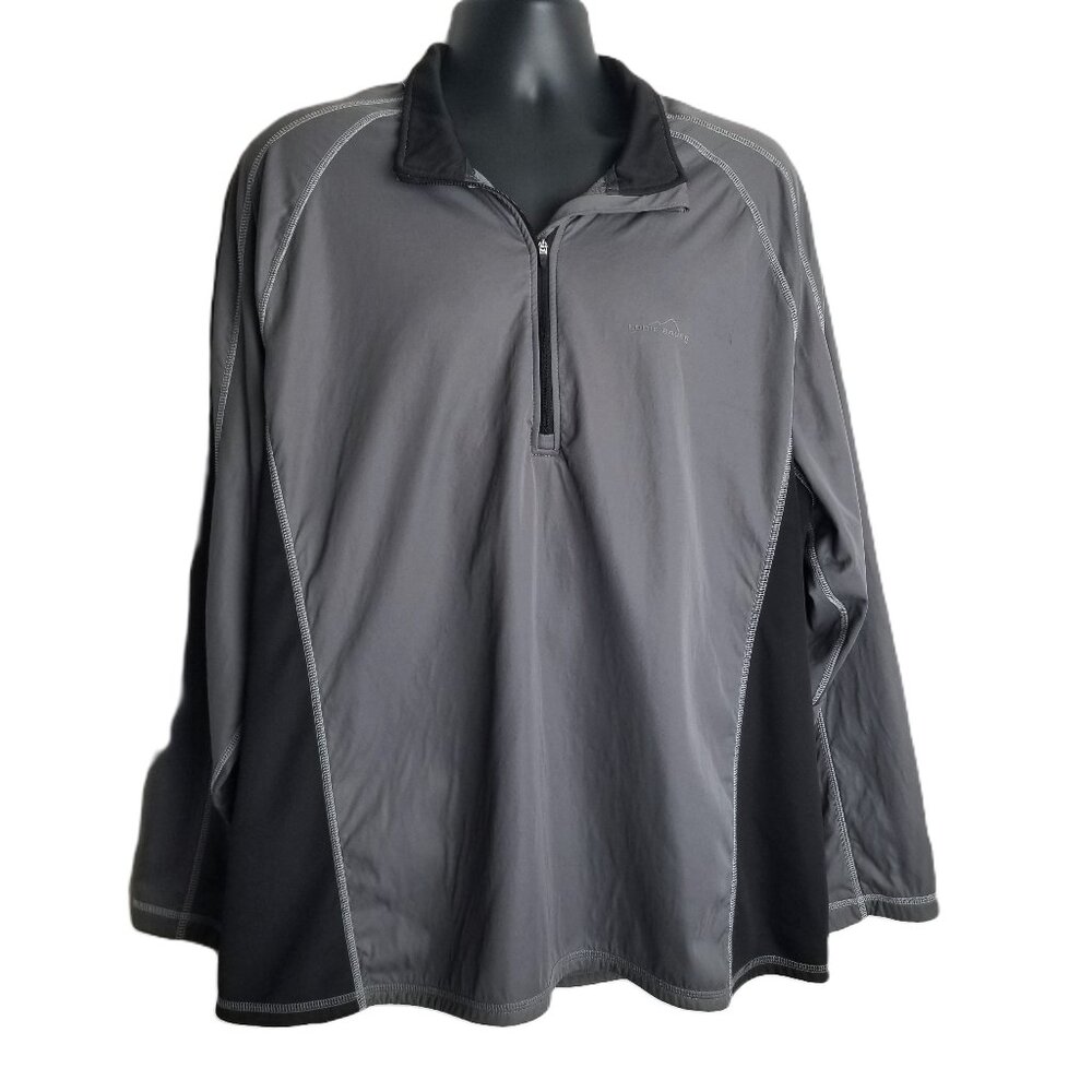 Eddie Bauer Athletic Quarter Zip Pullover Size 3XL Gray Black Gorpcore Outdoor